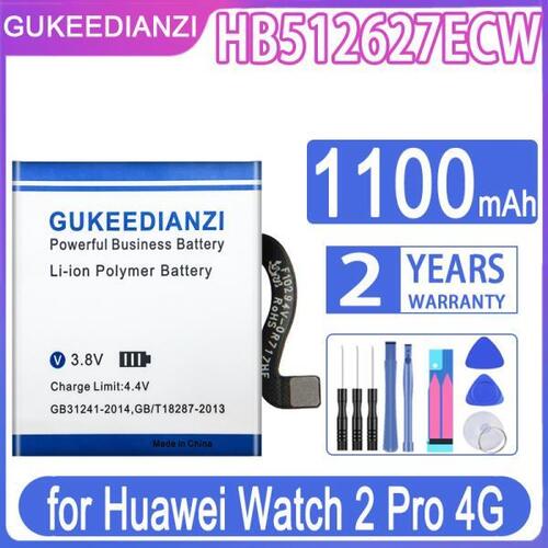 Gubagukeedianzi 화웨이 교체 용 배터리 HB512627ECW 화웨이 시계 호환 2 Pro Watch2 Pro 2Pro 4G 1100mAh 배터리   도구