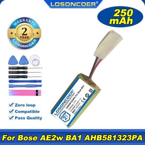 Bose AE2W BA1 이어폰 충전식 배터리 용 100% LOSONCOER 250mAh AHB581323PA