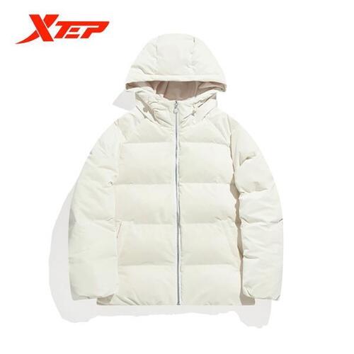 Xtep 여자 퓨어 컬러 다운 재킷재킷 따뜻한 방풍 후드 재킷 코트 879428190113