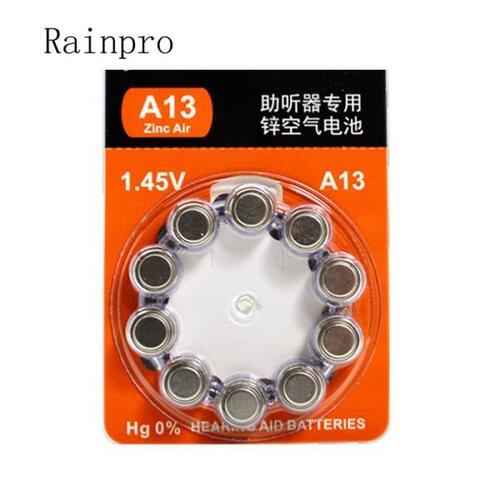 Rainpro 50 개/ A13 13 귀 또는 concha캐비티 보청기 용 보청기 배터리