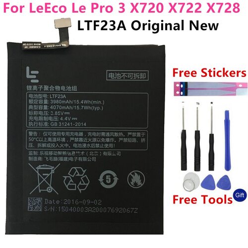 LEECO LE PRO 3 용  오리지널 LTF23A 4070MAH 배터리 X720 X722 X728 핸드폰 도구