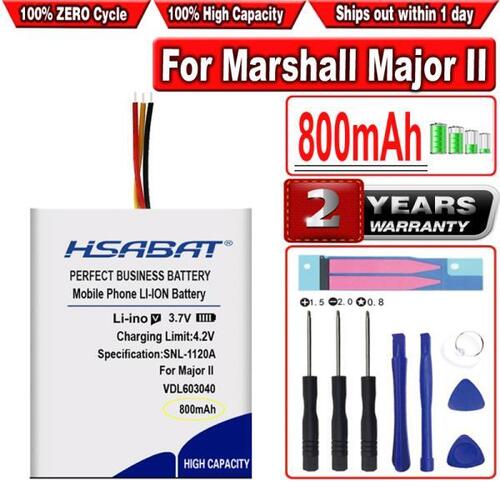 HSABAT 800mAh VDL603040 배터리 Marshall II