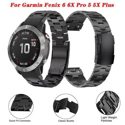 26 22mm 금속 티타늄 스마트 워치 밴드 Garmin Fenix Pro 5 Plus 3HR Easyfit Strap Watchband 손목 Correa