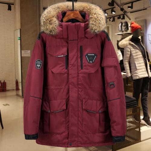 두꺼운 남성 다운 재킷 큰 칼라 따뜻한 파카-30 도 캐주얼 방수 다운코트 크기 3XL