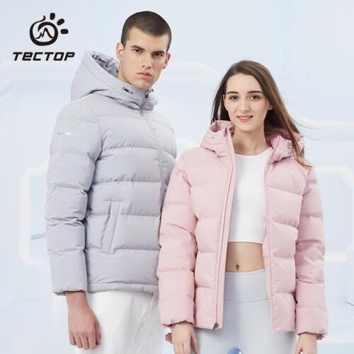 TECTOP Men&#039;s White Duck Down Jacket 따뜻한 후드 두꺼운 퍼퍼 자켓 코트 남성 캐주얼 고품질 오버 열