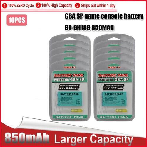 닌텐도 GBA SP 게임보이 어드밴스 850 V 리튬 이온 리튬 충전식 배터리 3.7 mAh 배터리  도구  10 개입