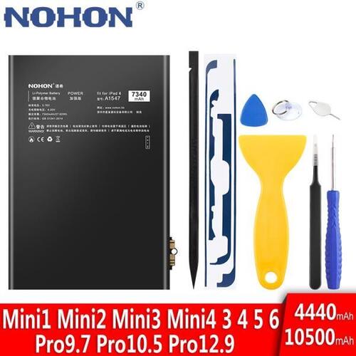 NOHON iPad Pro 9.7 용 배터리 10.5 12.9 인치 미니 1 2 3 4 5 6 공기 자가교체수리 리튬 폴리머 태블릿 배터리 아이패드 A1474 A1547 A1798