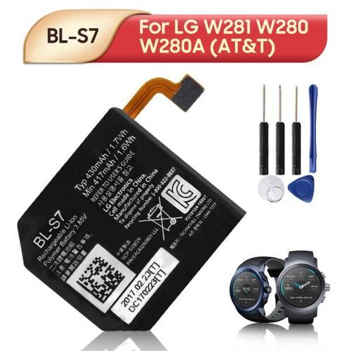 오리지날 교체 배터리 BLS7 LG 시계 스포츠 W281 W280 W280A at &amp; t Smartwatch 시계 배터리 430mAh