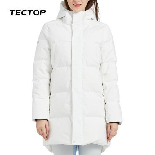 TECTOP 롱 다운 자켓 여자 고품질 두꺼운새 모자 분리 따뜻한 파카 방수 방풍