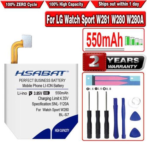 HSABAT 550mAh BLS7 배터리 LG 시계 스포츠 W281 W280 W280A AT&amp;T