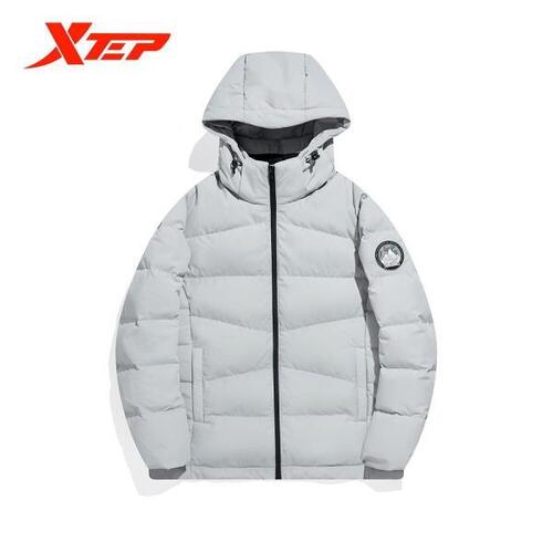 Xtep 남자 다운 재킷재킷 따뜻한 후드 코트 오리 솔리드 컬러 아웃도어 재킷코트 879429190062