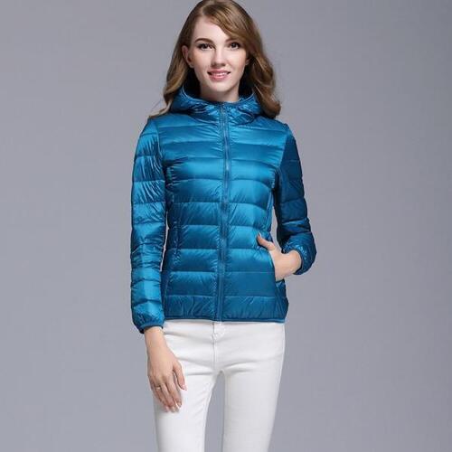 여자 캠핑 하이킹 후드 다운 자켓 퍼퍼 솔리드 컬러 지퍼 코트 chaqueta mujer j15