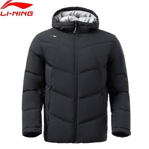 Li-Ning 남자 훈련 짧은 코트따뜻한 80% 화이트 오리 증거 바람 스포츠 자 켓 AYMR017