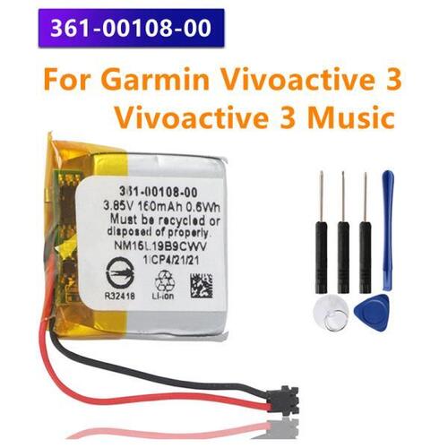 3610010800 Garmin Vivoactive 3 Music Tools 용 기존 교체 시계 배터리 160mAh