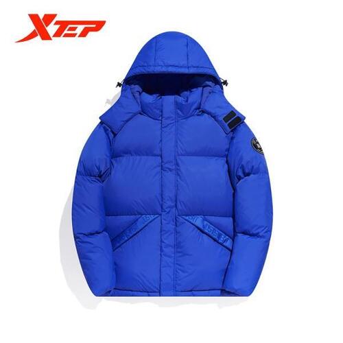 Xtep 남자 다운 재킷스포츠 재킷 따뜻한 후드 코트 오리 아래로 아웃도어 재킷코트 879429190099