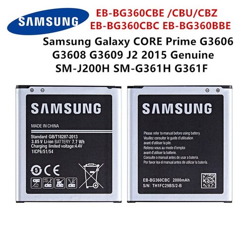 SAMSUNG ORGINAL EBBG360CBC EBBG360CBE /CBU/CBZ EBBG360BBE 삼성 갤럭시 코어 프라임 G3606 G3608 G3609 용 2000MAH