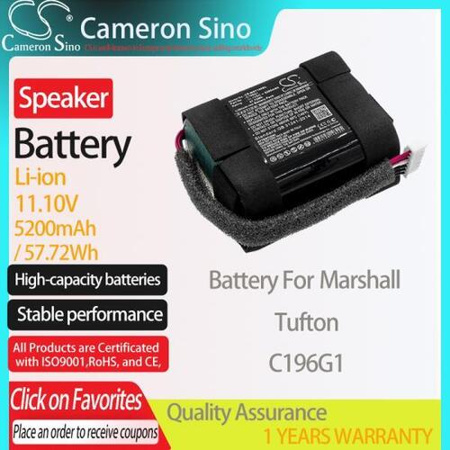 CameronSino 배터리 Marshall Tufton C196G1 스피커 5200mAh/57.72Wh 이온 블랙
