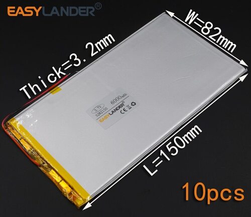 10  37V 6000MAH 3282150 충전식 리튬 폴리머 이온 배터리 태블릿 PC 셀 스피커 중반 전자