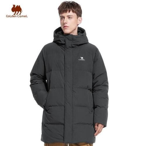 골드 카멜 아웃도어 캠핑 스키 남성 다운 재킷 중간 길이두꺼운 따뜻하고 방풍 여자 재킷-25 ℃ 하이킹 코트