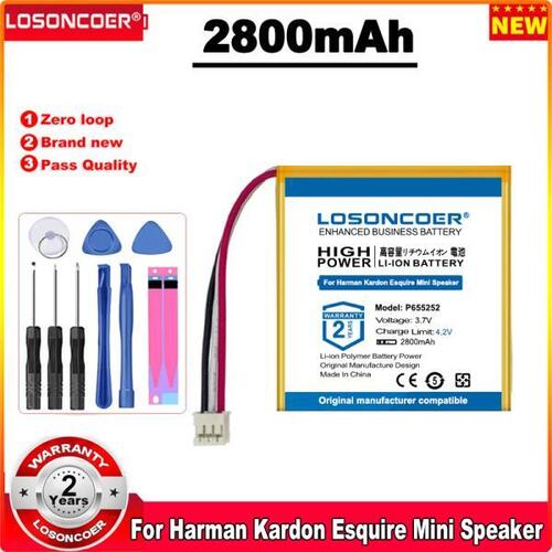 LOSONCOER 2800mAh P655252 Harman Esquire 미니 스피커 라우드 배터리 용