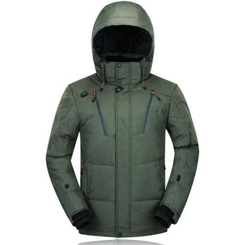 아웃도어 캠핑 하이킹 다운 재킷, 남성두껍고 따뜻한 캐주얼 지퍼, 멀티 포켓 스노우 코트, 화이트 덕 스키 파카