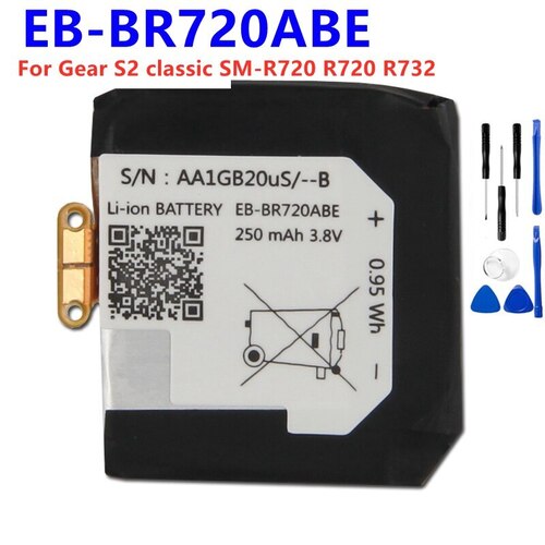 오리지날 EBBR720ABE 배터리 삼성 기어 S2 클래식 SMR720 R720 R732 스마트 워치 250MAH