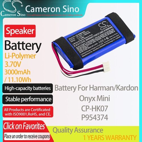 HARMAN/KARDON ONYX MINI 용 CAMERONSINO 배터리 CPHK07 P954374 스피커 3000MAH/1110WH 370V BLUE