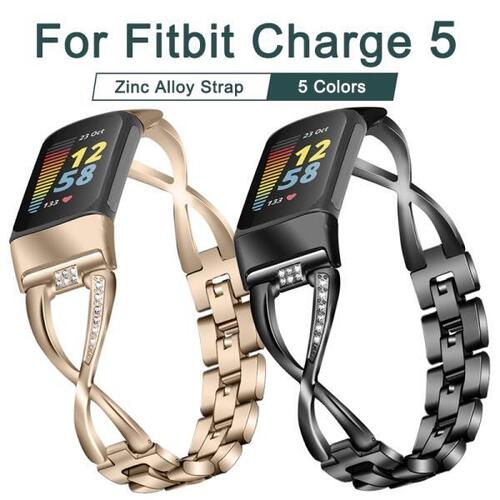 손목 밴드 Fitbit Charge 5 스마트 워치 Charge 5 팔찌 스트랩 아연 합금 다이아몬드 스트랩 Correa 메탈
