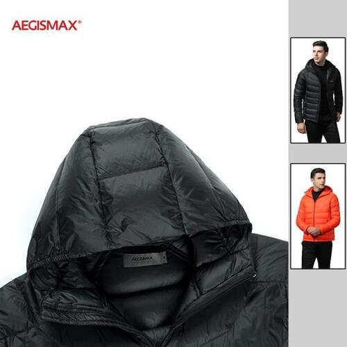 AEGISMAX-캠핑 하이킹 다운재킷, 아웃도어 캠핑 등산 초경량 따뜻한 화이트 거위털 남자 다운 재킷