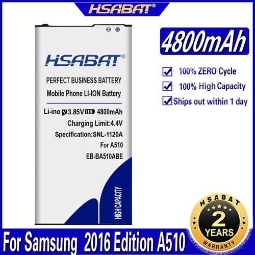 HSABAT-삼성 갤럭시 배터리 교체 4800MAH A510 A5100 A5 A51 2016 버전