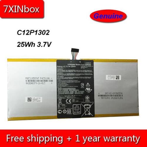 7XINbox 25Wh 6560mAh 3.7V 정품 C12P1302 노트북 배터리 Asus 메모 패드 FHD 10 ME302C ME302KL 시리즈 태블릿