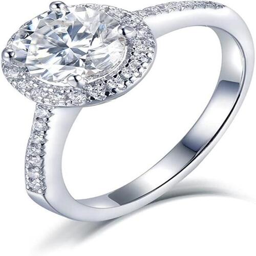 독일직구 Lorajewel 1 캐럿 모이사나이트 다이아몬드 반지 여성용 925 스털링 실버, 결혼 반지 제안 반지를 위한 반짝이는 크리스탈 선물 포함