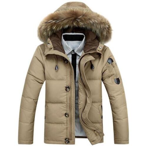 남성 아웃도어화이트 오리털 코트, 방수 방풍 보온 패딩 등산 스키 후드 재킷