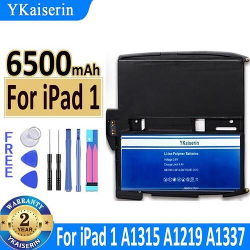 6500mAh YKaiserin 배터리 iPad 1 iPad1 세대 A1315 A1219 A1337 6160448 태블릿 교체 배터리 배터리  도구