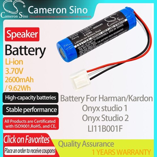 HARMAN/KARDON ONYX STUDIO 1 용 CAMERONSINO 배터리 2  LI11B001F 스피커 2600MAH 370V