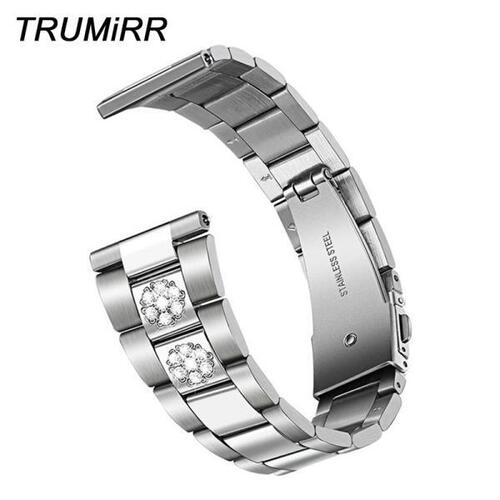TRUMiRR스테인레스 스틸 &amp; 다이아몬드 시계 밴드 삼성 워치 액티브 2 40mm 여자 손목