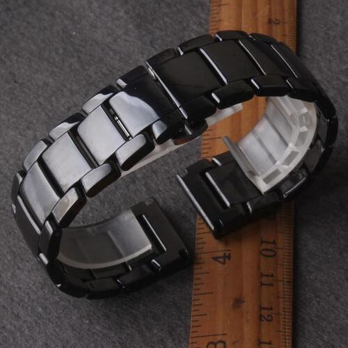 22mm 세라믹 시계 밴드 AR1452 손목 스트랩 팔찌 맞는 삼성 S3 클래식 프론티어 폴리 블랙 화이트