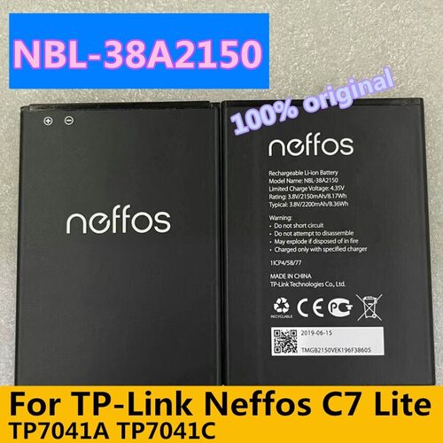 TPLINK NEFFOS C7 LITE TP7041A TP7041C TP704A1 핸드폰 배터리 용 기존 2200MAH NBL38A2150