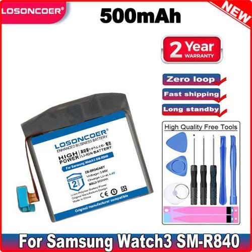 LOSONCOER 500mAh EBBR840ABY 시계 배터리 삼성 Watch3 3 버전 Ger 라이브 기어 S