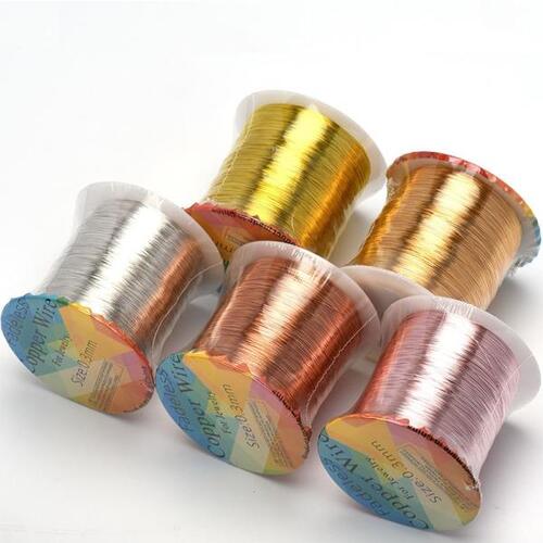 주얼리 재료 DIY 솔리드 Colorfast 구리 와이어 변색 방지 구슬 DIY 공예 보석 액세서리 만들기 0.2 1.0mm