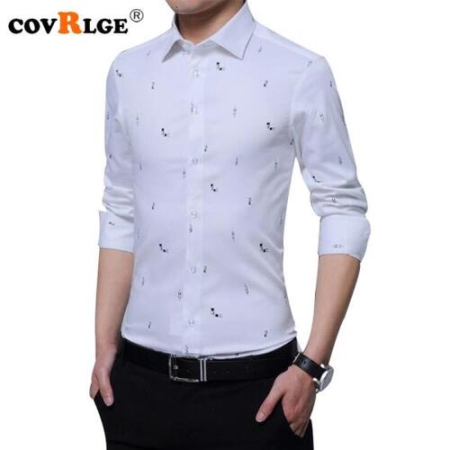 Covrlge-남성 긴셔츠, 빅 사이즈, 남성 셔츠,프린트, 드레스 의류, 소셜 MCL173
