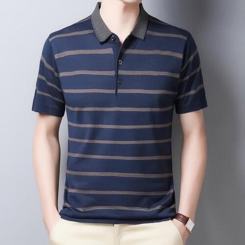 여름 남성비즈니스 슬림 코튼 폴로 셔츠, 남성 의류 얇은 캐주얼 상의 빅 사이즈
