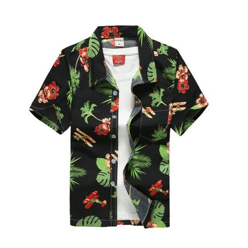 큰사이즈 5xl 2022 여름 하와이 비치 반 셔츠 남자 꽃 무늬 비치 휴가 여행 루스 의류