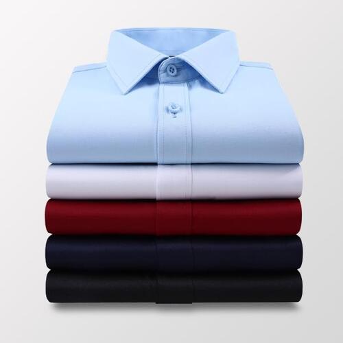 여름 남성 슬림 단색 반팔 셔츠, 단정한 화이트 사이즈 5XL 클래식 스타일