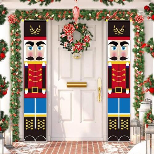 크리스마스 호두 까기 인형 군인 배너 크리스마스 장식 홈 메리 문 2022 새해 복 많이 받으세요