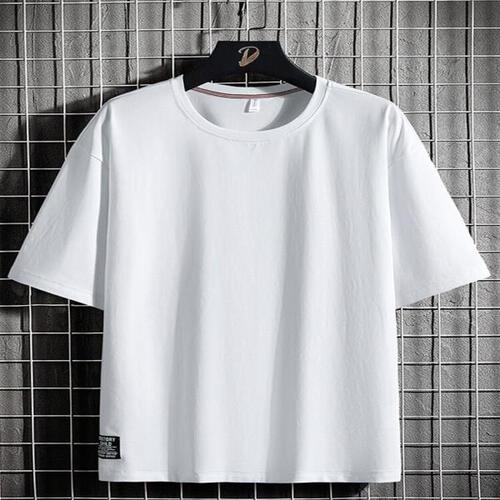 빅사이즈 여름 남성 기본 티셔츠, 반팔 캐주얼 코튼 상의, 6XL, 8XL