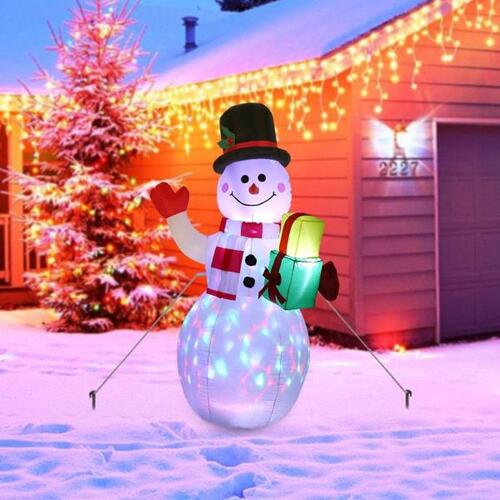 크리스마스 1.5m 풍선 눈사람 빛나는 메리 크리스마스 아웃도어 장식 LED 조명 거 파티 새해 2023