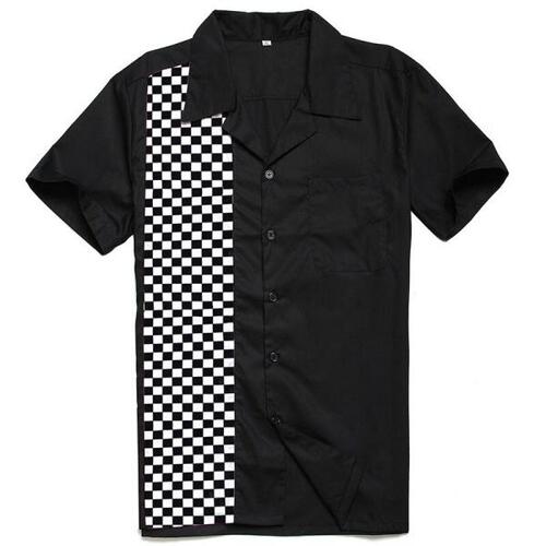블라우스 남자 드레스 체크 무늬 셔츠 반 디자이너 모자이크 버튼 다운 빅 사이즈 Camiseta Retro Hombre