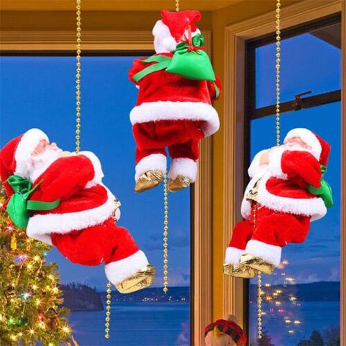 크리스마스 2023 전기 산타 클로스 등반 음악 장난감 크리스마스 트리 펜던트, 홈 인테리어 새해 선물