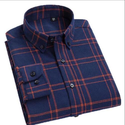5XL 48 빅사이즈 남성 체크 무늬 셔츠 봄 고품질 목화 단정한긴셔츠